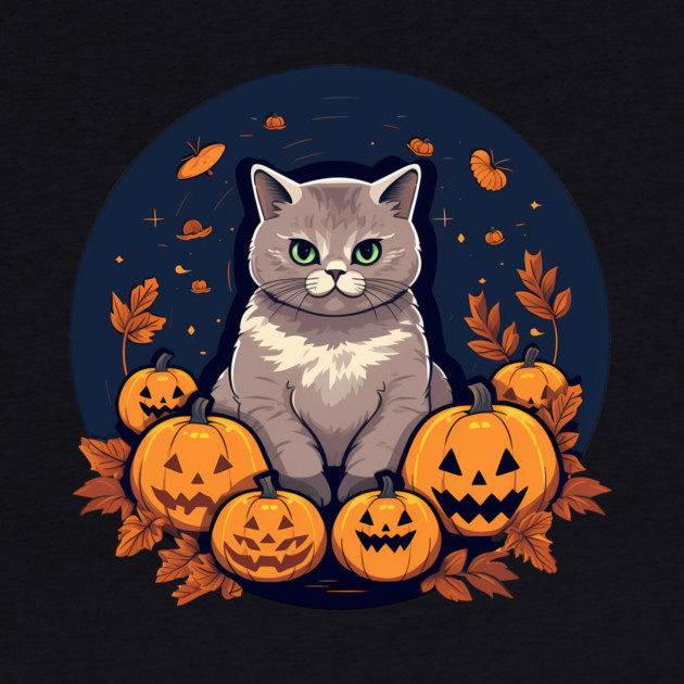 British Shorthair Cat Halloween, Cat Lover by logiamerch