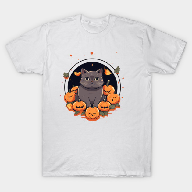 British Shorthair Cat Halloween, Cat Lover T-Shirt by logiamerch