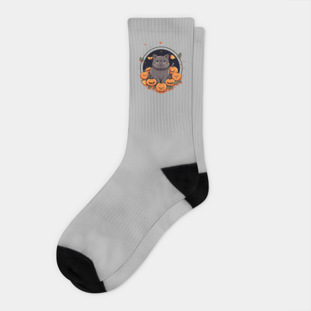 British Shorthair Cat Halloween, Cat Lover Socks by logiamerch