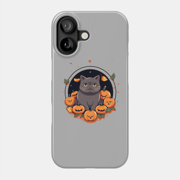 British Shorthair Cat Halloween, Cat Lover Phone Case by logiamerch