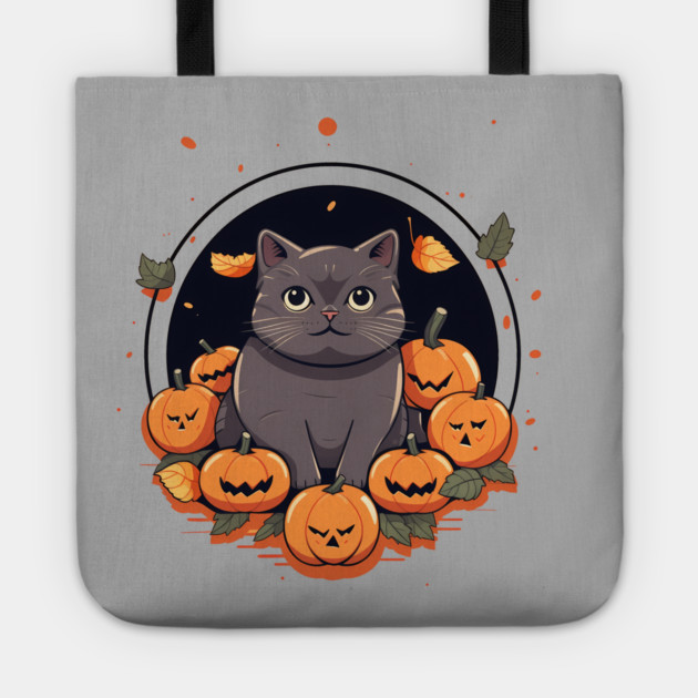 British Shorthair Cat Halloween, Cat Lover Tote by logiamerch