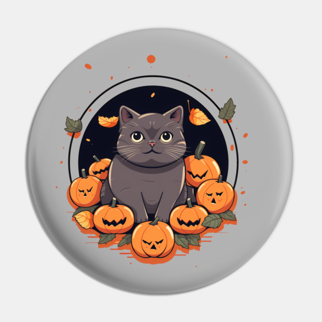 British Shorthair Cat Halloween, Cat Lover Pin by logiamerch