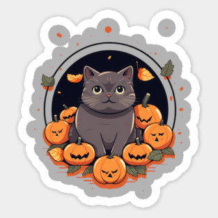 British Shorthair Cat Halloween, Cat Lover Sticker