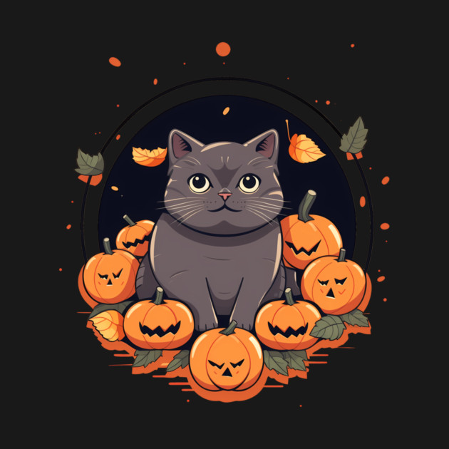 British Shorthair Cat Halloween, Cat Lover by logiamerch