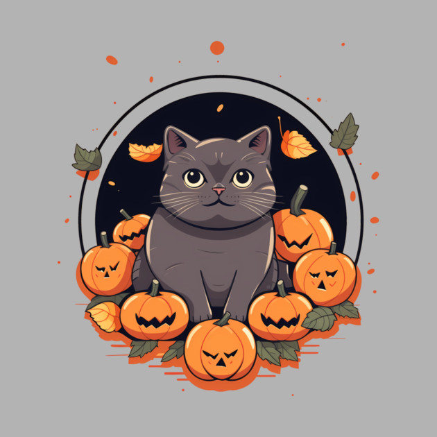 British Shorthair Cat Halloween, Cat Lover by logiamerch