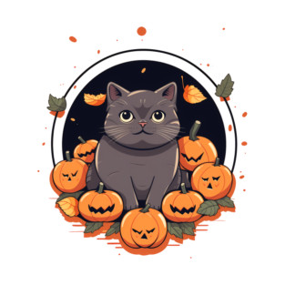 British Shorthair Cat Halloween, Cat Lover T-Shirt