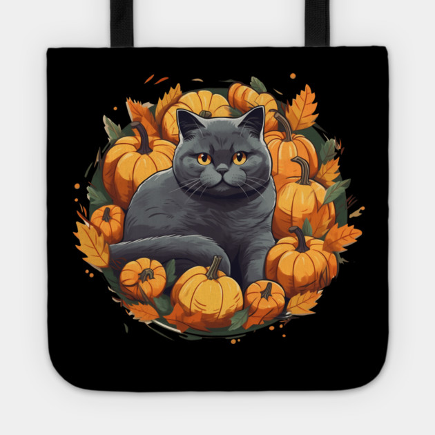 British Shorthair Cat Halloween, Cat Lover Tote by logiamerch