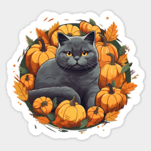 British Shorthair Cat Halloween, Cat Lover Sticker