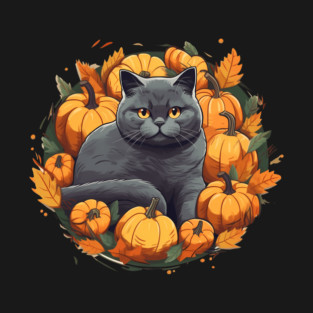 British Shorthair Cat Halloween, Cat Lover T-Shirt