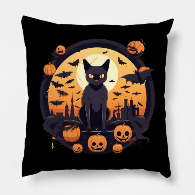 Burmese Cat Halloween, Cat Lover Pillow by logiamerch