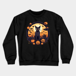 Burmese Cat Halloween, Cat Lover Crewneck Sweatshirt