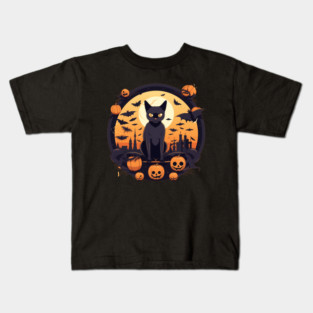 Burmese Cat Halloween, Cat Lover Kids T-Shirt