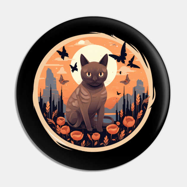 Burmese Cat Halloween, Cat Lover Pin by logiamerch