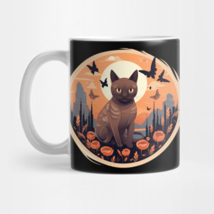 Burmese Cat Halloween, Cat Lover Mug