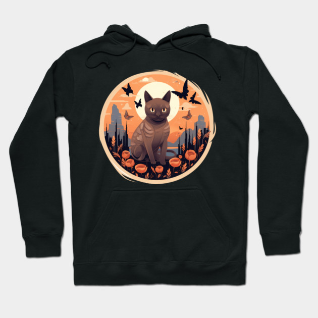 Burmese Cat Halloween, Cat Lover Hoodie by logiamerch