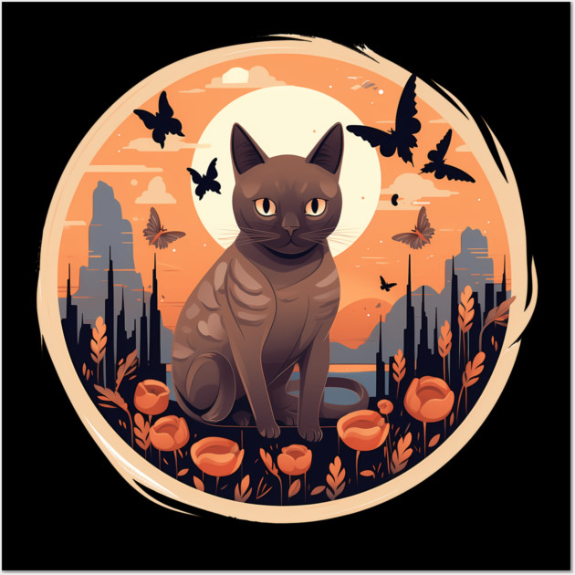 Burmese Cat Halloween, Cat Lover Wall Art by logiamerch