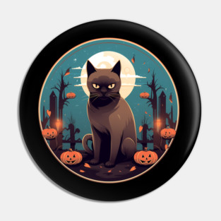 Burmese Cat Halloween, Cat Lover Pin