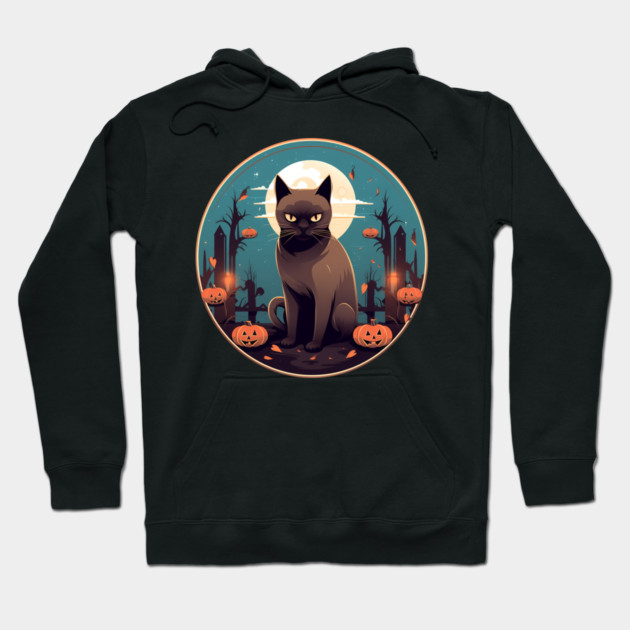 Burmese Cat Halloween, Cat Lover Hoodie by logiamerch