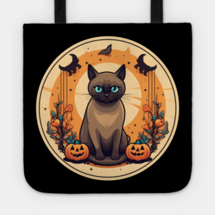 Burmese Cat Halloween, Cat Lover Tote