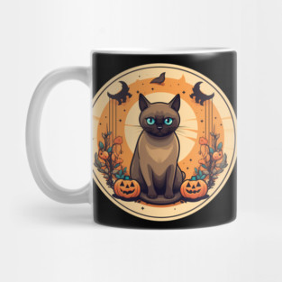 Burmese Cat Halloween, Cat Lover Mug