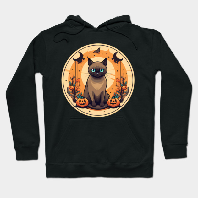 Burmese Cat Halloween, Cat Lover Hoodie by logiamerch