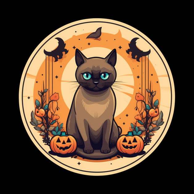 Burmese Cat Halloween, Cat Lover by logiamerch
