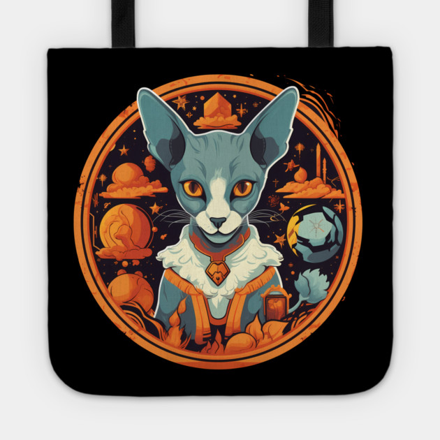 Cornish Rex Cat Halloween, Cat Lover Tote by logiamerch