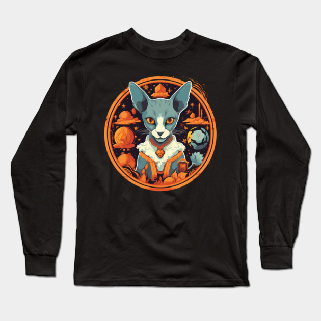 Cornish Rex Cat Halloween, Cat Lover Long Sleeve T-Shirt by logiamerch