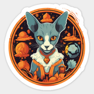 Cornish Rex Cat Halloween, Cat Lover Sticker