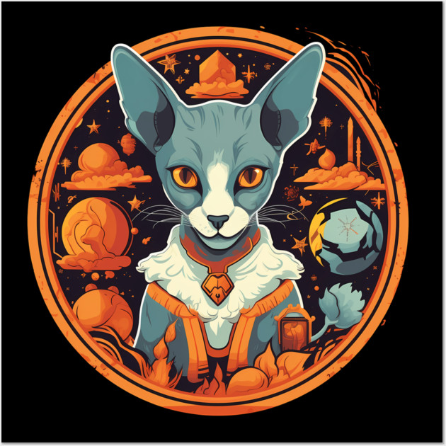 Cornish Rex Cat Halloween, Cat Lover Wall Art by logiamerch