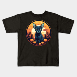 Cornish Rex Cat Halloween, Cat Lover Kids T-Shirt