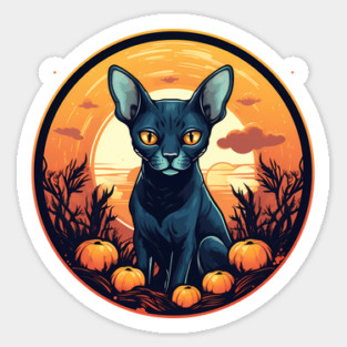 Cornish Rex Cat Halloween, Cat Lover Sticker