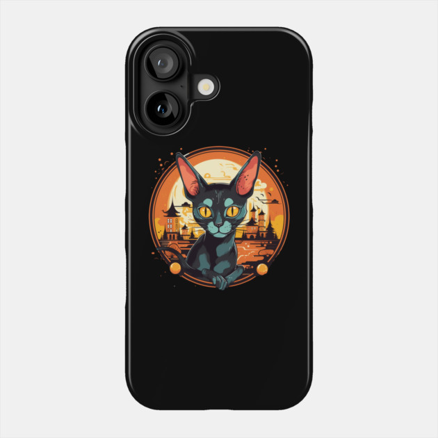 Cornish Rex Cat Halloween, Cat Lover Phone Case by logiamerch