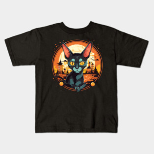 Cornish Rex Cat Halloween, Cat Lover Kids T-Shirt