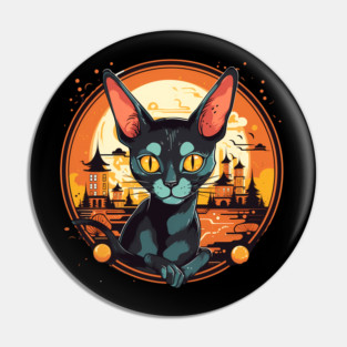 Cornish Rex Cat Halloween, Cat Lover Pin
