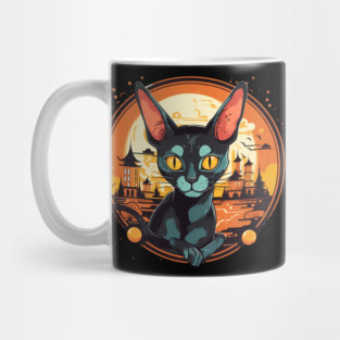Cornish Rex Cat Halloween, Cat Lover Mug