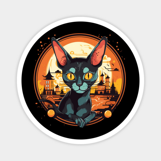Cornish Rex Cat Halloween, Cat Lover Magnet by logiamerch