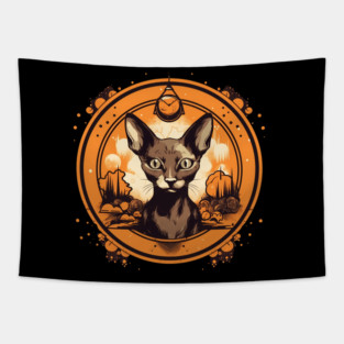 Cornish Rex Cat Halloween, Cat Lover Tapestry