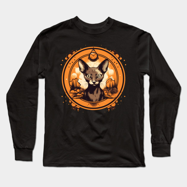 Cornish Rex Cat Halloween, Cat Lover Long Sleeve T-Shirt by logiamerch