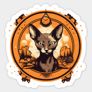 Cornish Rex Cat Halloween, Cat Lover Sticker