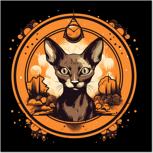 Cornish Rex Cat Halloween, Cat Lover Wall Art by logiamerch