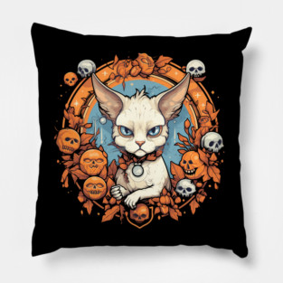 Devon Rex Cat Cat Halloween, Cat Lover Pillow