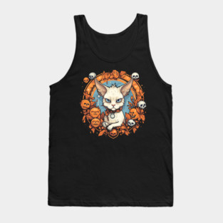 Devon Rex Cat Cat Halloween, Cat Lover Tank Top
