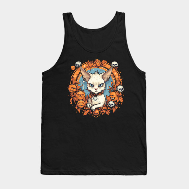 Devon Rex Cat Cat Halloween, Cat Lover Tank Top by logiamerch
