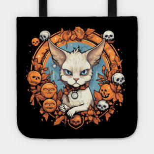 Devon Rex Cat Cat Halloween, Cat Lover Tote
