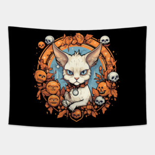 Devon Rex Cat Cat Halloween, Cat Lover Tapestry