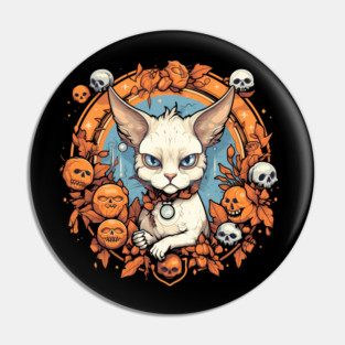 Devon Rex Cat Cat Halloween, Cat Lover Pin