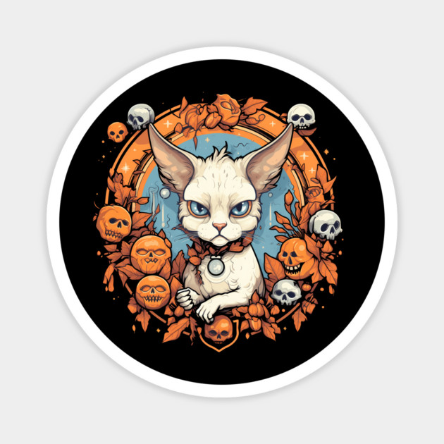 Devon Rex Cat Cat Halloween, Cat Lover Magnet by logiamerch