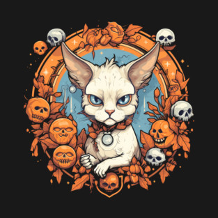 Devon Rex Cat Cat Halloween, Cat Lover T-Shirt