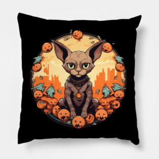 Devon Rex Cat Cat Halloween, Cat Lover Pillow